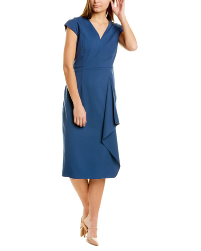 Shop Escada Dehsias Wool-blend Sheath Dress In Blue