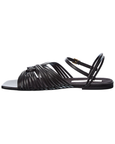 Shop Stella Mccartney Stretch Ankle Strap Sandal In Black