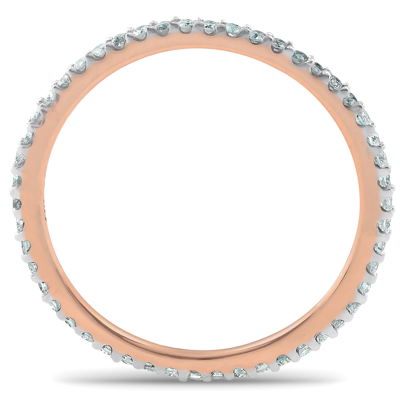 Pompeii3 3/8ct Diamond Eternity Ring 14k Rose Gold Womens Stackable Wedding Band In Beige