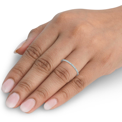 Pompeii3 3/8ct Diamond Eternity Ring 14k Rose Gold Womens Stackable Wedding Band In Beige