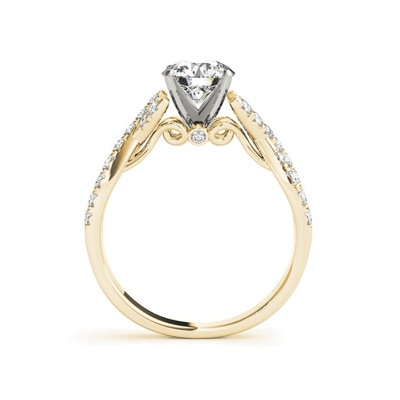 Pompeii3 1 1/4 Ct Diamond Engagement Ring Wedding Band Set 14k Yellow Gold In White