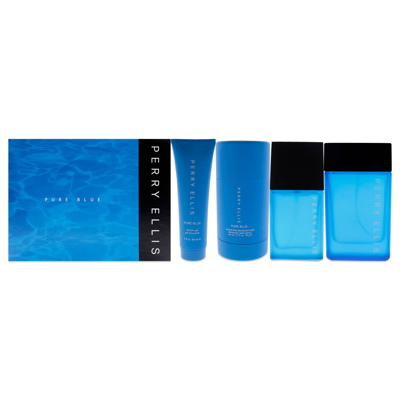 Shop Perry Ellis Pure Blue By  For Men - 4 Pc Set 3.4oz Edt Spray, 3oz Shower Gel, 2.75oz Deod