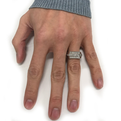Pompeii3 3/4ct Diamond Mens Wedding Ring 10k White Gold In Silver