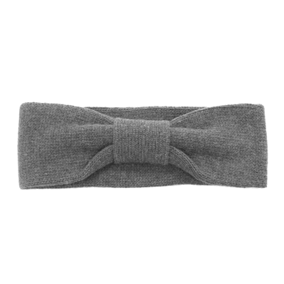 Shop Portolano Cashmere Headband With Knot In Grey
