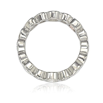 Suzy Levian Sterling Silver Cubic Zirconia Multi Circle Bezel Set Eternity Band In White