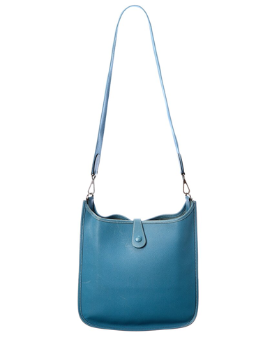 Shop Hermes Blue Epsom Leather Evelyne I Pm (authentic )