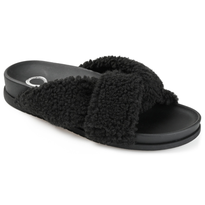 Journee Collection Dalynnda Faux Fur Slipper In Black