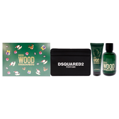 Shop Dsquared2 Green Wood By  For Men - 3 Pc Gift Set 3.4oz Edt Spray, 3.4oz Perfumed Bath And Shower Gel,