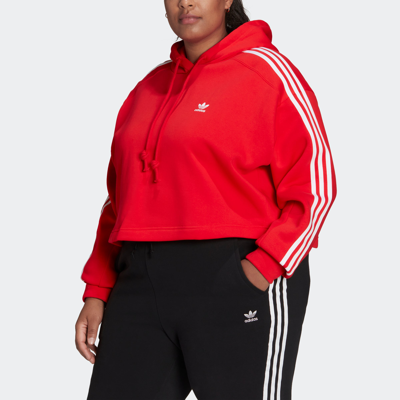 Shop Adidas Originals Women's Adidas Adicolor Classics Hoodie (plus Size) In Red
