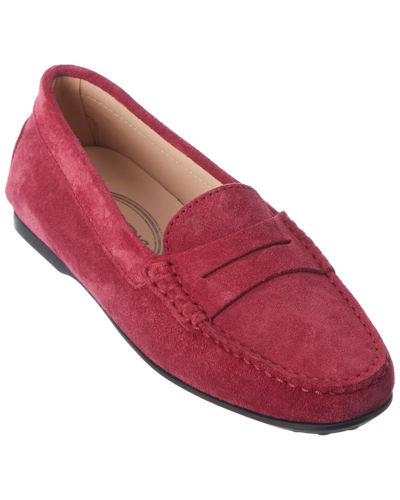 Shop Tod's Tods Suede Loafer In Pink