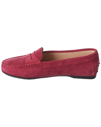 Shop Tod's Tods Suede Loafer In Pink