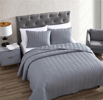 Shop The Nesting Company Birch 3 Piece Quilt Set In Grey