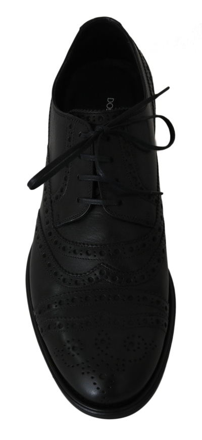 Shop Dolce & Gabbana Leather Wingtip Oxford Dress Men's Shoes In Black