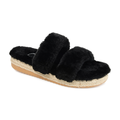 Shop Journee Collection Collection Women's Faux Fur Relaxx Slipper In Black