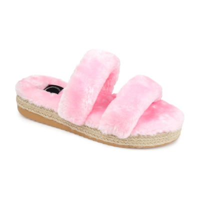 Shop Journee Collection Collection Women's Faux Fur Relaxx Slipper In Pink