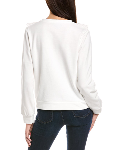 Shop Lea & Viola Ruffle Sweatshirt In White