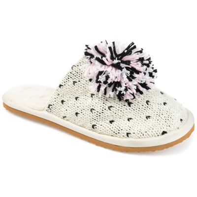 Journee Collection Journee Stardust Pompom Slipper In Beige