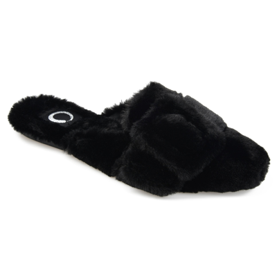 Journee Collection Collection Women's Faux Fur Eara Slipper In Black