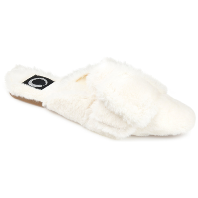 Journee Collection Eara Womens Slip-on Slippers In White