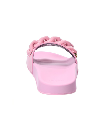Shop Versace Medusa Chain Leather Slide In Pink