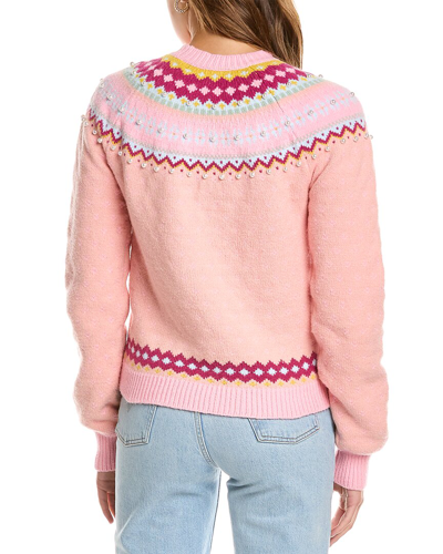 Shop Loveshackfancy Crawley Slim Sweater In Pink