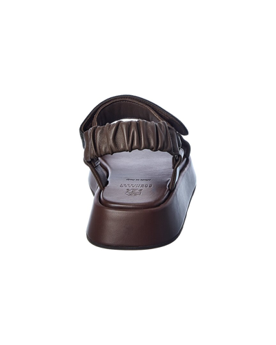 Shop Brunello Cucinelli Leather Platform Sandal In Black