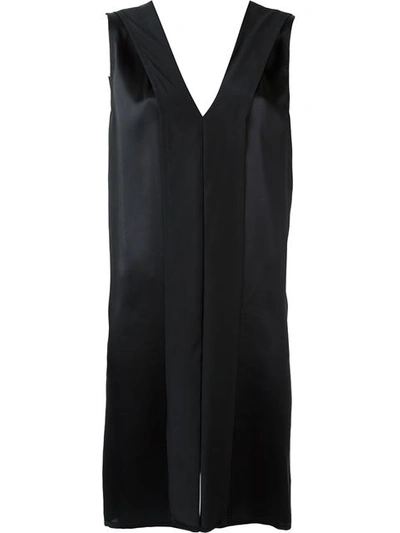 Ann Demeulemeester Deep V-back Cap Sleeve Dress In Black