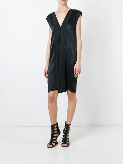 Shop Ann Demeulemeester Deep V-back Cap Sleeve Dress