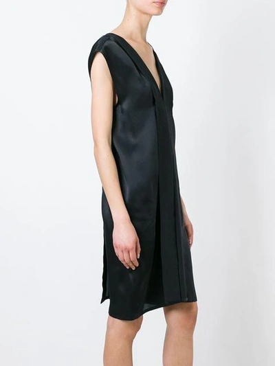 Shop Ann Demeulemeester Deep V-back Cap Sleeve Dress