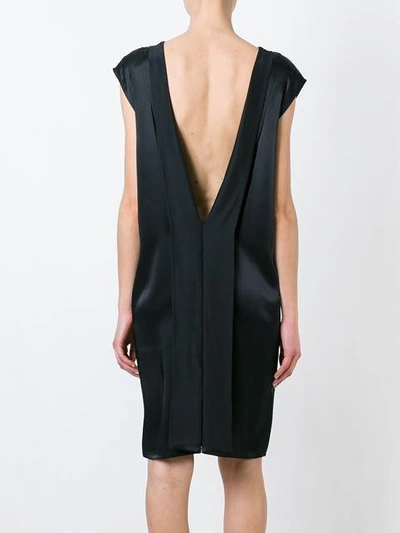 Shop Ann Demeulemeester Deep V-back Cap Sleeve Dress