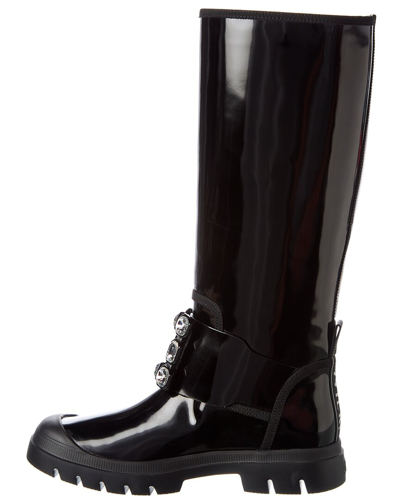 Shop Roger Vivier Walky Viv High Leather Boot In Black