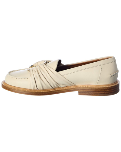 Shop Chloé Chloe C Leather Loafer In White