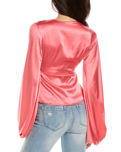 Shop Adriana Iglesias Inma Silk-blend Top In Pink