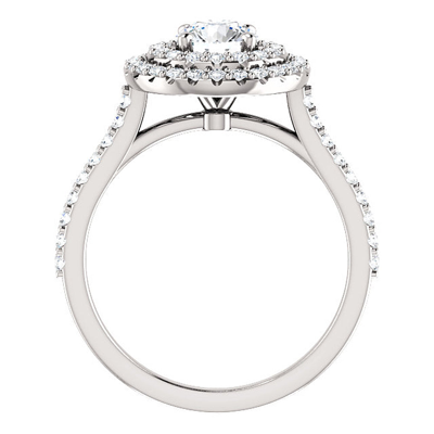 Shop Pompeii3 1 Ct Diamond Ex3 Lab Grown Double Halo Engagement Ring 10k White Gold In Silver