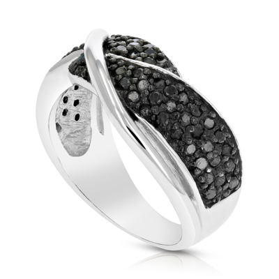 Vir Jewels 3/4 Cttw Black Diamond Ring .925 Sterling Silver With Rhodium Plating In Silver