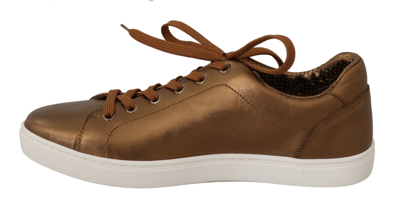 Shop Dolce & Gabbana Leather Mens Casual Men's Sneakers In Brown