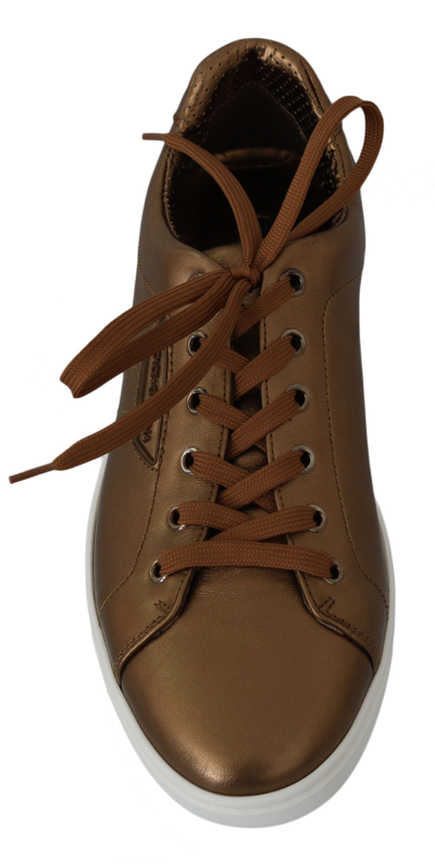 Shop Dolce & Gabbana Leather Mens Casual Men's Sneakers In Brown