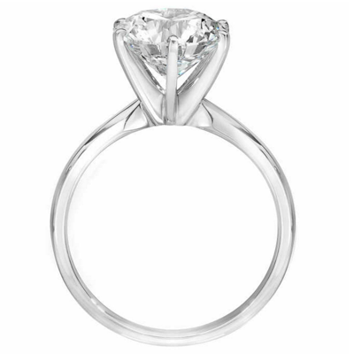 Pompeii3 2 1/4 Ct Tdw Solitaire Round Diamond 6-prong Engagement Ring 14k White Gold In White