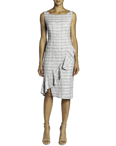 Shop Santorelli Olina Silk-blend Dress In Grey