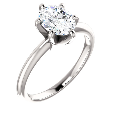 Pompeii3 Platinum 1 Ct Oval Diamond Solitaire Engagement Ring In White