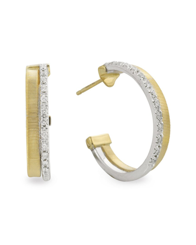 Shop Marco Bicego Masai 18k Two-tone 0.20 Ct. Tw. Diamond Earrings In White