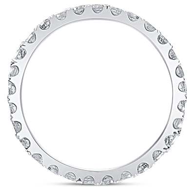 Pompeii3 7/8 Ctw Diamond Eternity Ring Stackable French Prong Wedding Band 14k Gold White In Silver