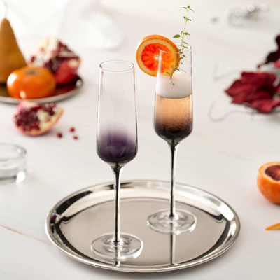 Shop Joyjolt Black Swan Crystal Champagne Glasses - 7.3 oz - Set Of 2