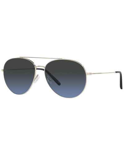 Shop Oliver Peoples Men's Airdale 61mm Polarized Sunglasses In Silver