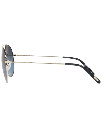 Shop Oliver Peoples Men's Airdale 61mm Polarized Sunglasses In Silver