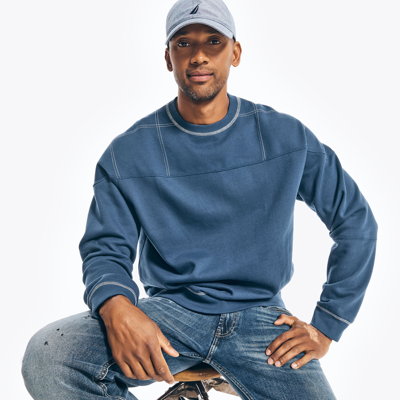 Shop Nautica Jeans Co. Sustainably Crafted Crewneck Sweatshirt In Blue