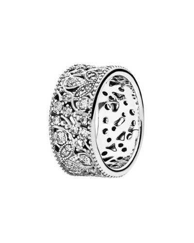 Pandora Shimmering Leaves Silver Cz Ring In Nocolor | ModeSens