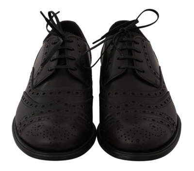 Shop Dolce & Gabbana Leather Wingtip Oxford Dress Men's Shoes In Black