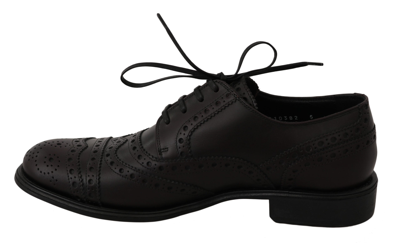 Shop Dolce & Gabbana Leather Wingtip Oxford Dress Men's Shoes In Black