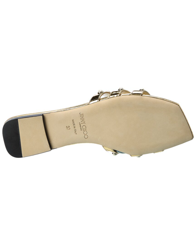 Shop Jimmy Choo Hazal Leather Sandal In Gold